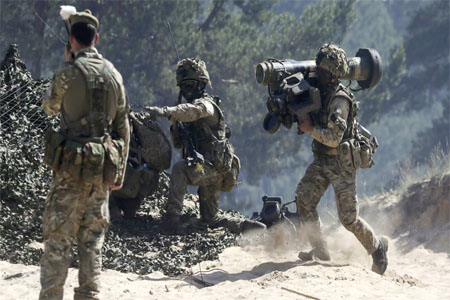 British Ghurkas attend the multinational NATO exercises, Latvia.