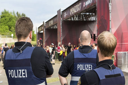Policemen at Rock am Ring Festival June 2, 2017.