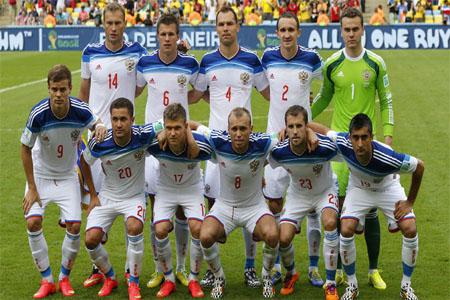 Russia's national soccer team players