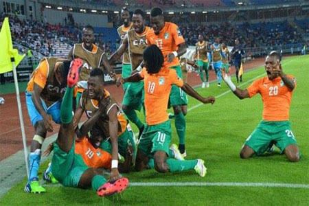 فرحة لاعبي ساحل العاج بالفوز بكأس إفريقيا 20015