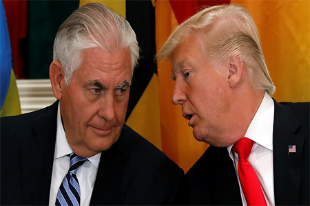 U.S. President Donald Trump and Secretary of State Rex Tillerson