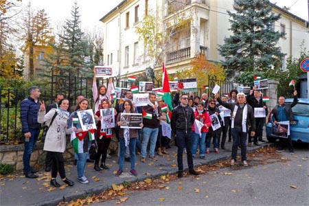 بمناسبة مرور 100 عام على وعد بلفور.. مظاهرة في بودابست