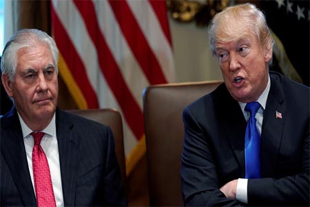 US President Donald Trump and US Secretary of State Rex Tillerson