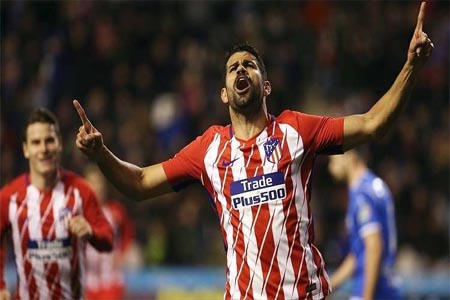 دييغو كوستا سجل هدفا في أول مباراة يخوضها بعد عودته إلى صفوف أتلتيكو مدريد