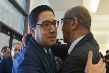 وزير خارجية الجزائر عبد القادر مساهل ووزير خارجية المغرب ناصر بوريطة