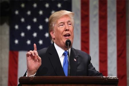 U.S. President Trump delivers first State of the Union address to a joint session of Congress in Washington