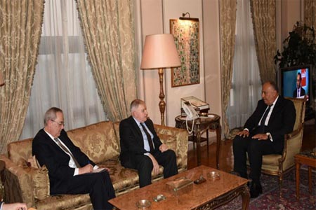 وزير الخارجية المصري ومبعوث واشنطن لأزمة قطر