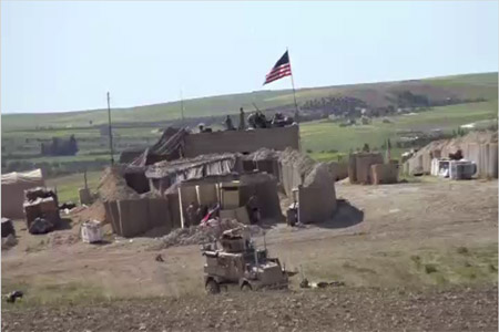 An outpost established by the US-led coalition in the Manbij area in the northern Syria.