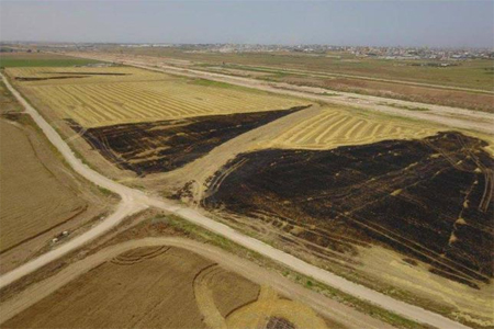 حقل زراعي احترق بفعل الطائرات الورقية