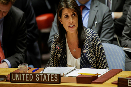 The US ambassador considered that the draft resolution undermines ongoing efforts towards peace.
