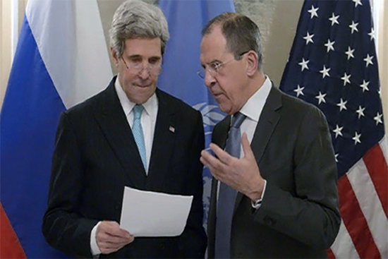 وزيرا الخارجية الروسي سيرغي لافروف والأمريكي جون كيري