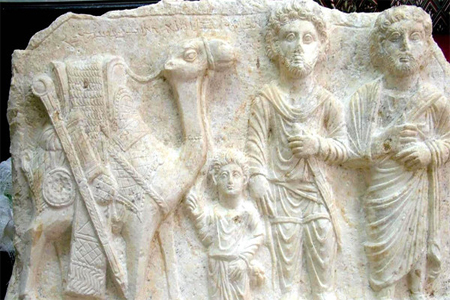 A 2nd century rare limestone tablet discovered in the central ancient city of Palmyra that used to be the center of Middle East trade routes. (File: AP)