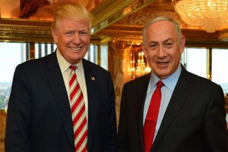 الرئيس الاميركي المنتخب دونالد ترامب ورئيس وزراء اسرائيل نتنياهو