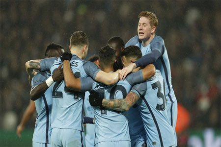 مانشستر سيتي يهزم وست هام بخماسية نظيفة