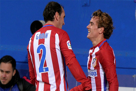 فرحة أنطوان غريزمان بالهدف الثاني لأتلتيكو