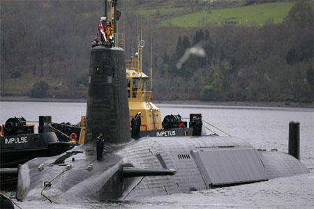 Crew from HMS Vengeance, a British Royal Navy Vanguard class Trident Ballistic Missile Submarine
