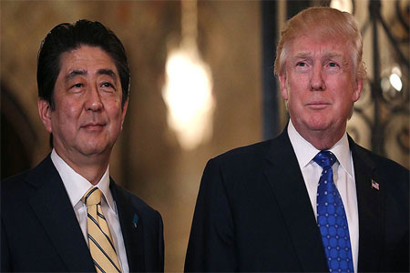 Japanese Prime Minister Shinzo Abe and U.S. President Donald Trump