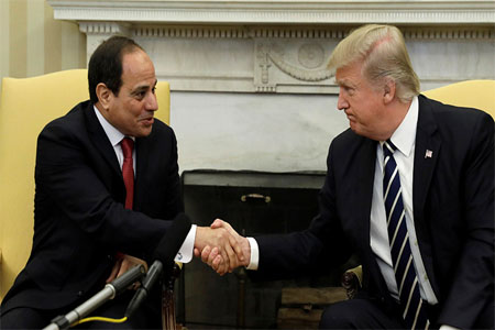 U.S. President Donald Trump meets Egyptian President Abdel Fattah al-Sisi