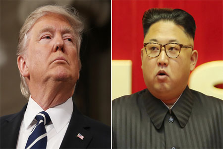 U.S. President Donald Trump (L), North Korean leader Kim Jong-un (R)